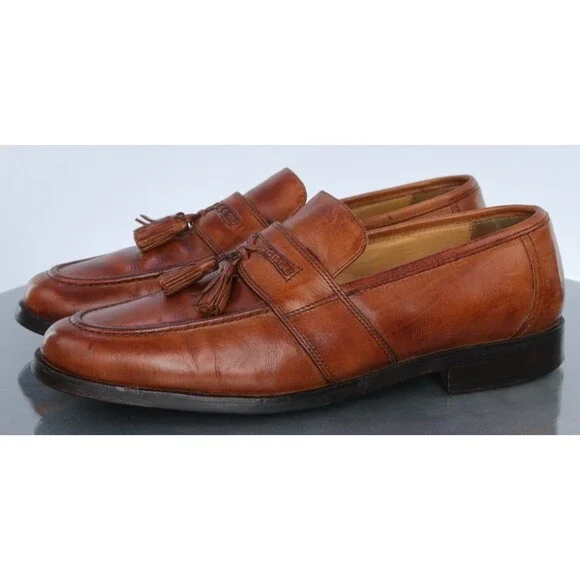 Johnston & Murphy Men's Kiltie Tassel Loafer Shoes Sz 10.5 M Leather Handcrafted